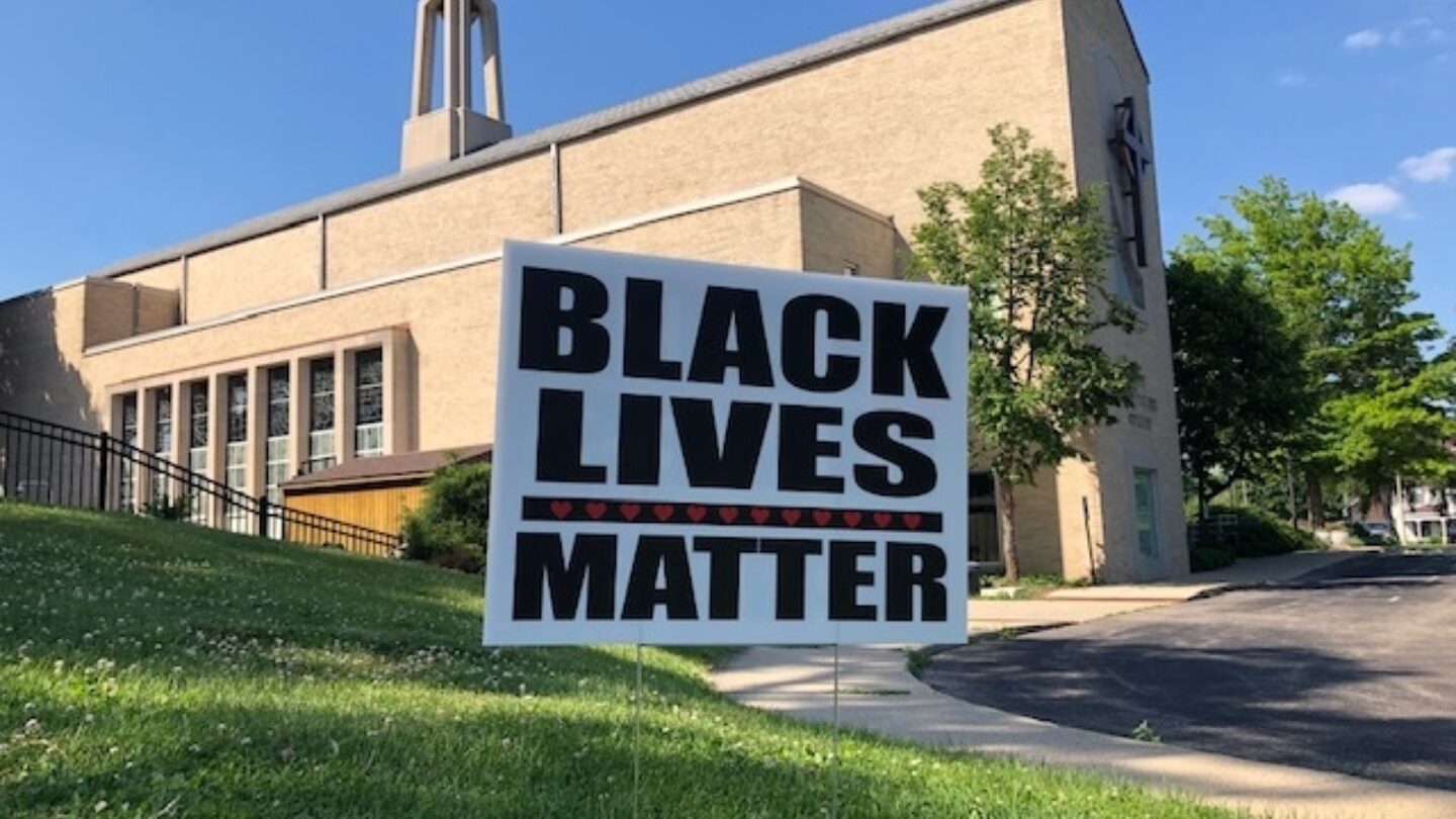 BLACK LIVES MATTER yard sign at CPC